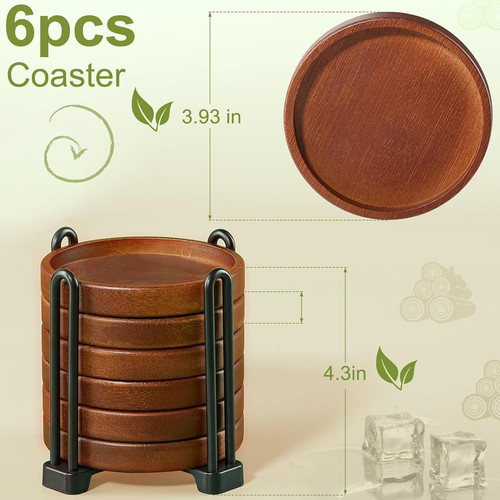 Set wooden coasters with - of, 6