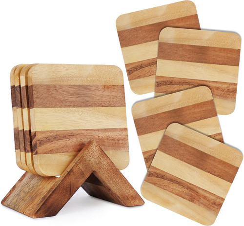Wooden coasters set with - coasters,