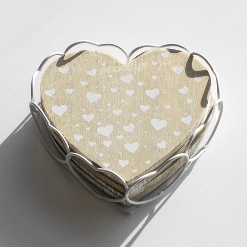 Set heart shape wooden - set,