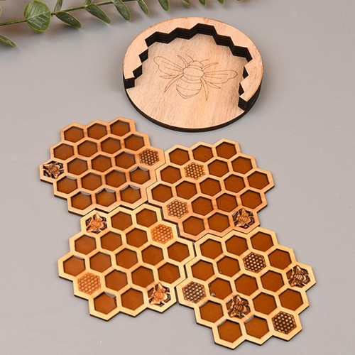 Bee honeycomb coasters - honeycomb,