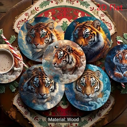 Pieces tiger themed wooden - 6,