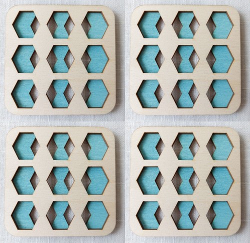 Wooden retro hexagons - retro,