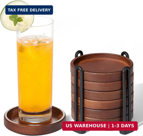 Set wooden coasters - of,