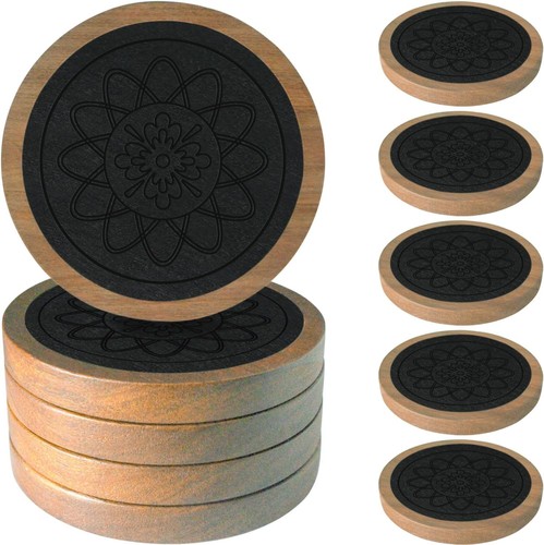 Wood drink coasters set 5 - wood,