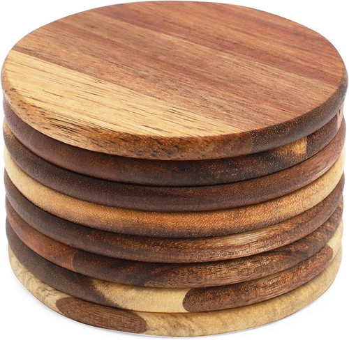 Pack round acacia - 8, wood