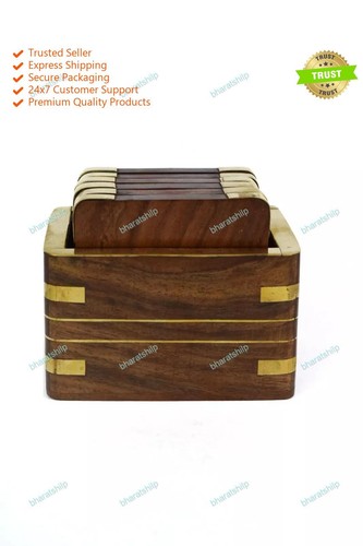 Wooden drink coasters - wooden,