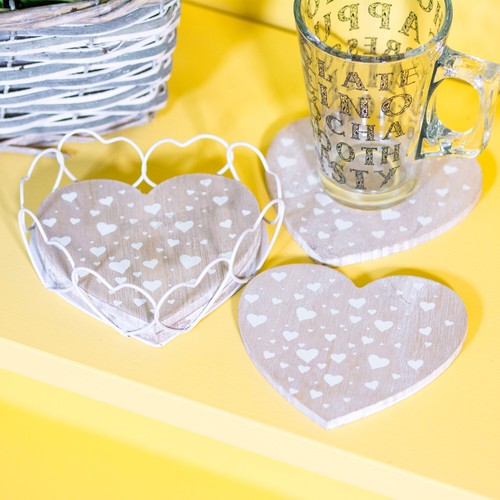 Set love heart - 4, coasters