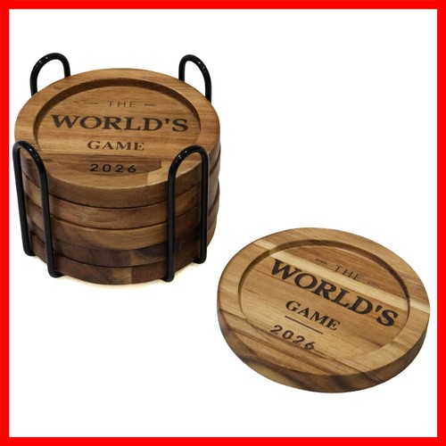Set wooden coasters with - set,