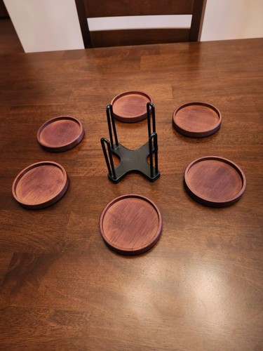 Set wooden coasters with - 6,