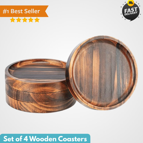 Wooden coasters for drinks - wooden,
