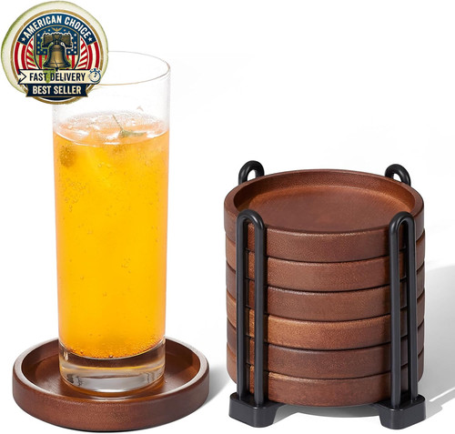 Set wooden coasters - 6,