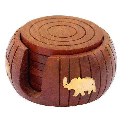 Wooden drink coasters wood - wooden,