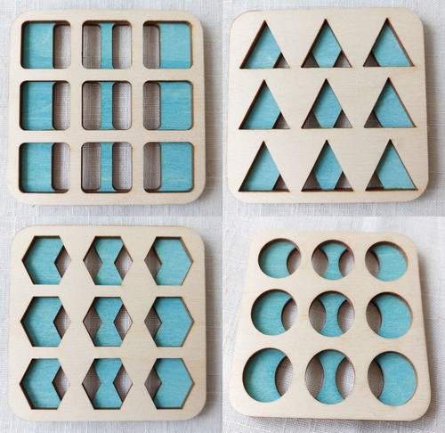 Wooden retro shapes drinks - wooden,