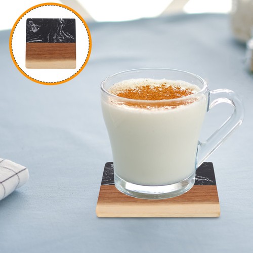 4pcs wood drinks coasters - wood,
