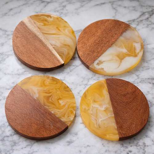 Resin epoxy wooden coasters - resin,