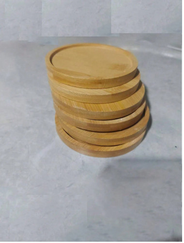 6pcs bamboo coaster - bamboo,