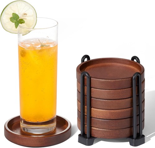 Set wooden coasters - 6, with