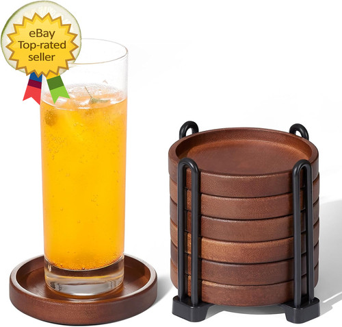 Pack wooden coasters - coasters, set