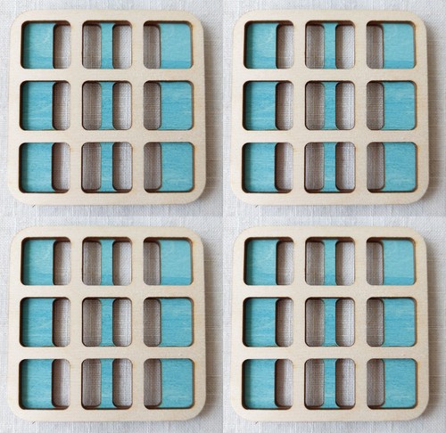 Wooden retro squares drinks - wooden,