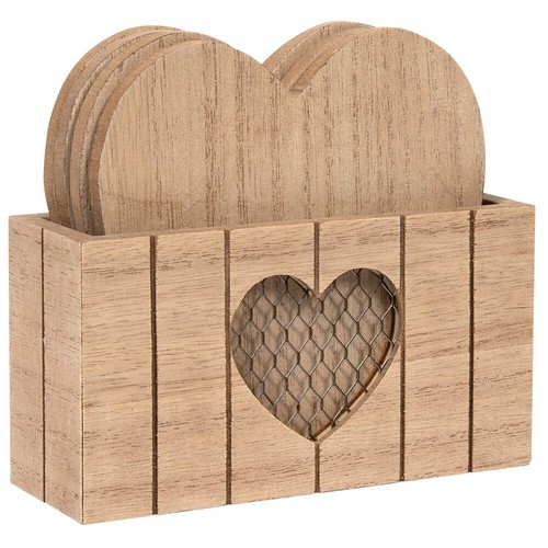 Set heart shaped coasters - set, 4